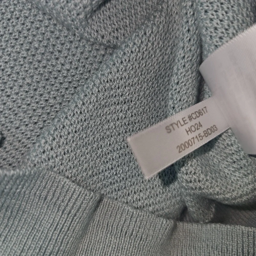 J.Crew Crewneck Sweater Men's Large Green 100% Cotton Textured Raglan L CD617